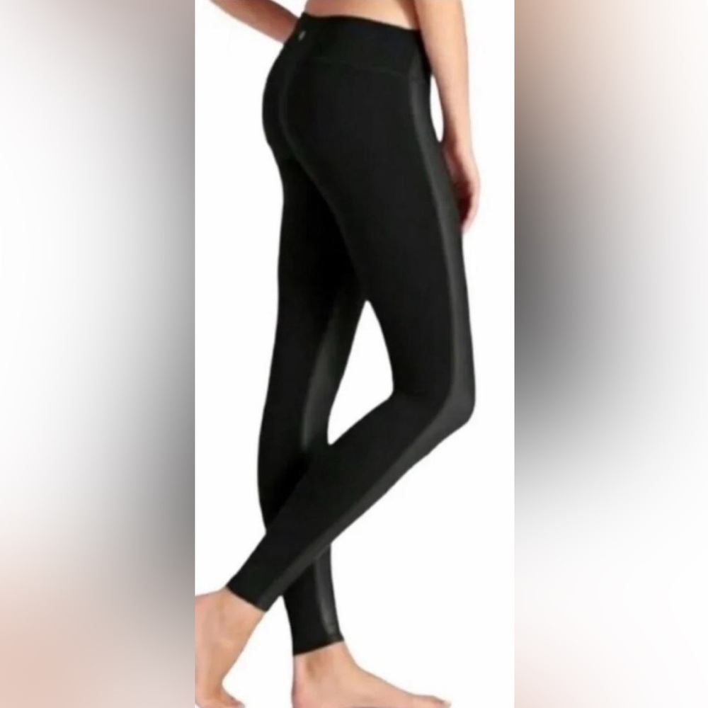 Athleta faux leather front pull on leggings